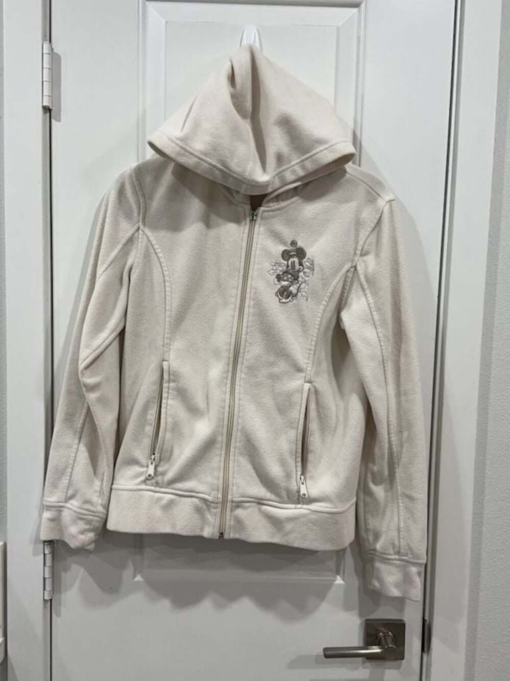 Disney Parks Minnie Mouse Cream Fleece Zip-Up Hoodie